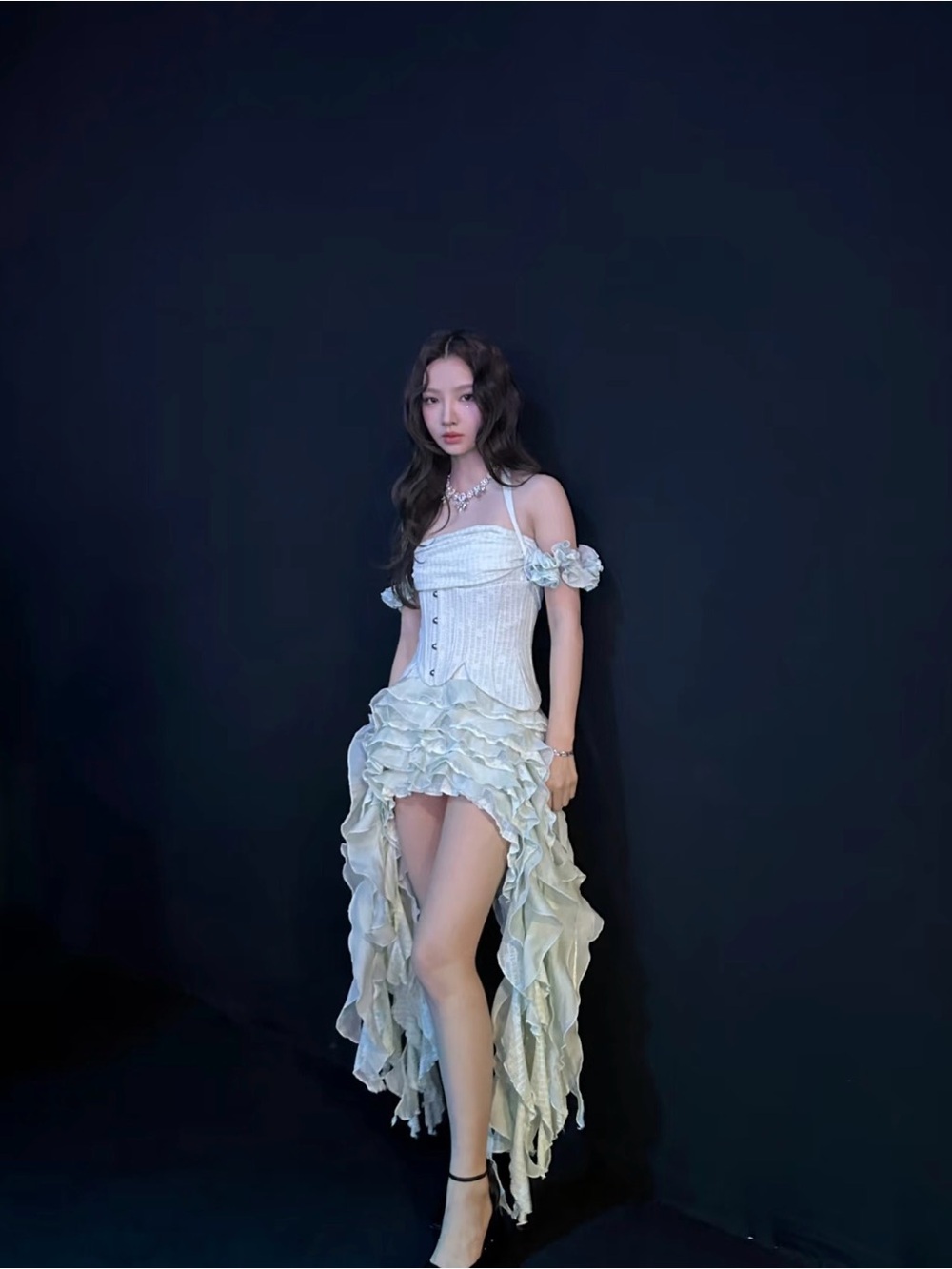 Lsoul Ruffled Corset Dress Mint (as seen on IU) Lotis Dress US size 6/8